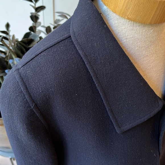 EUC Oscar de la Renta vintage navy bolero jacket drapey wider leg pant suit. - Picture 3 of 15